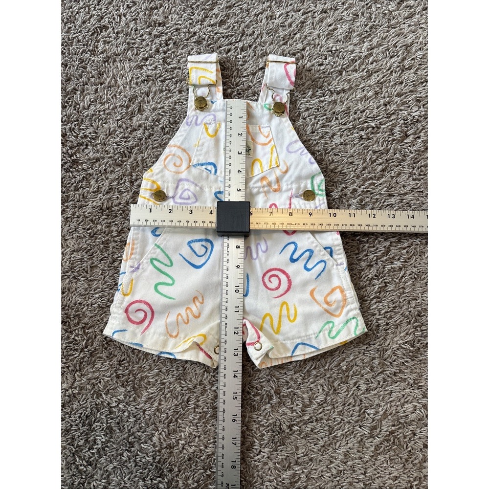 VTG Cutecumber Baby Overalls Size 12 Months Made in USA Squiggly Multicolor - Picture 4 of 5